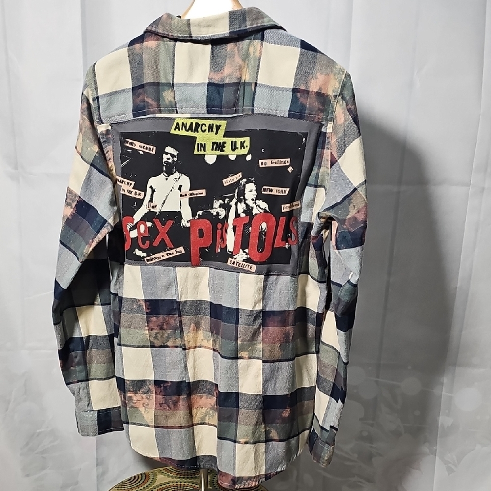 UNISEX SEX PISTOLS GRUNGE FLANNEL SM-LG - Picture 8 of 8